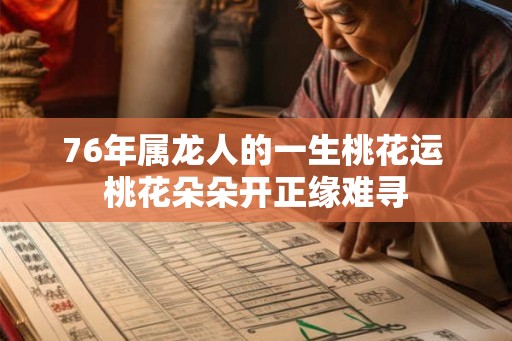 76年属龙人的一生桃花运 桃花朵朵开正缘难寻