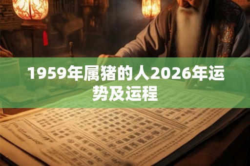 1959年属猪的人2026年运势及运程