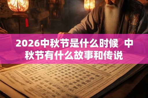 2026中秋节是什么时候  中秋节有什么故事和传说