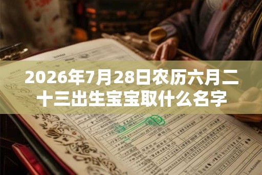 2026年7月28日农历六月二十三出生宝宝取什么名字