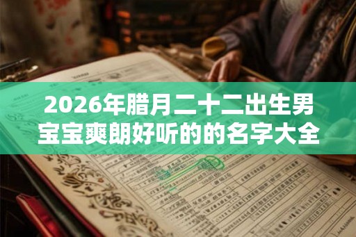 2026年腊月二十二出生男宝宝爽朗好听的的名字大全