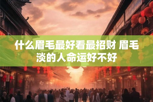 什么眉毛最好看最招财 眉毛淡的人命运好不好