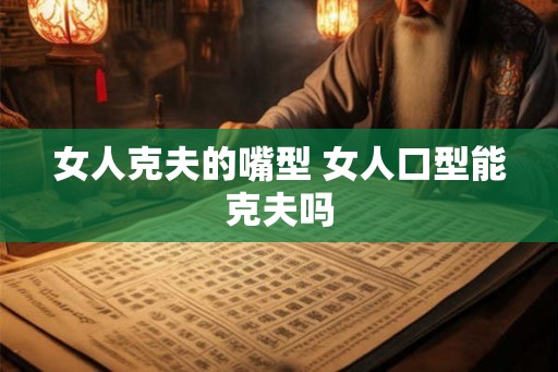 女人克夫的嘴型 女人口型能克夫吗
