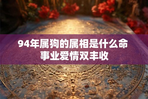 94年属狗的属相是什么命 事业爱情双丰收