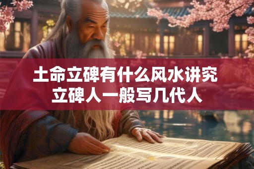 土命立碑有什么风水讲究 立碑人一般写几代人
