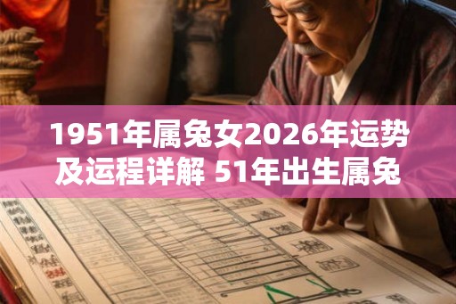 1951年属兔女2026年运势及运程详解 51年出生属兔人2026全年每月运势女性
