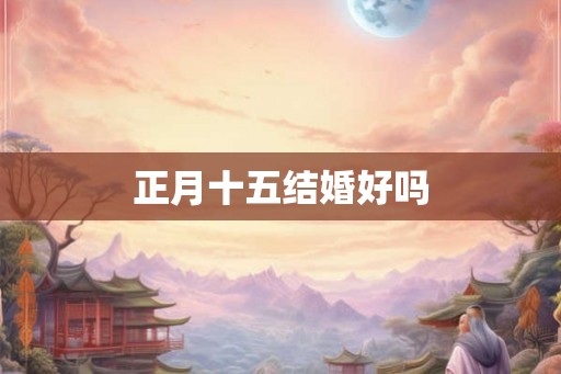 正月十五结婚好吗