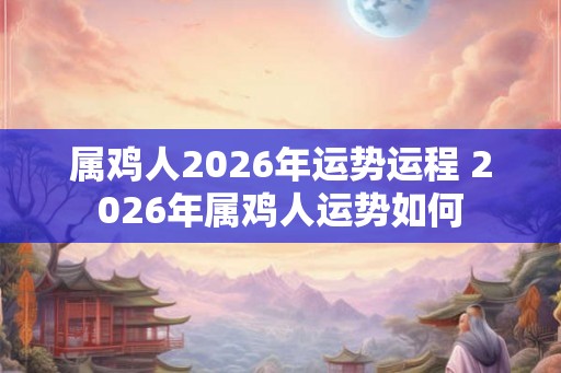 属鸡人2026年运势运程 2026年属鸡人运势如何