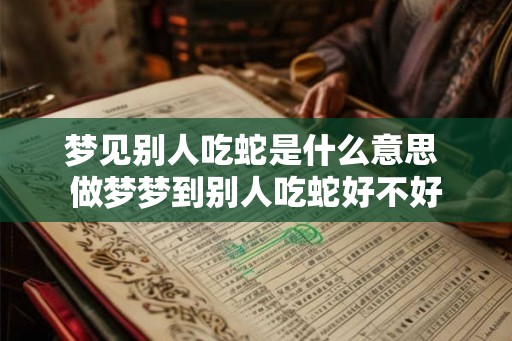梦见别人吃蛇是什么意思 做梦梦到别人吃蛇好不好