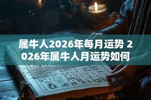 属牛人2026年每月运势 2026年属牛人月运势如何