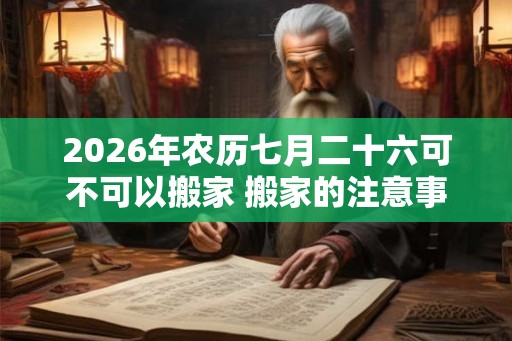 2026年农历七月二十六可不可以搬家 搬家的注意事项