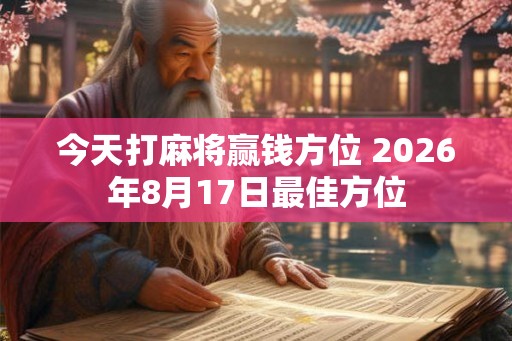 今天打麻将赢钱方位 2026年8月17日最佳方位 今天打麻将赢钱方位 2026年8月17日最佳方位