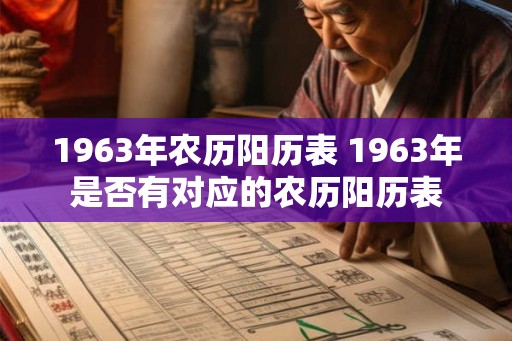 1963年农历阳历表 1963年是否有对应的农历阳历表 1963年农历阳历表 1963年是否有对应的农历阳历表