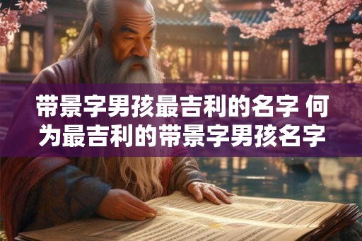 带景字男孩最吉利的名字 何为最吉利的带景字男孩名字
