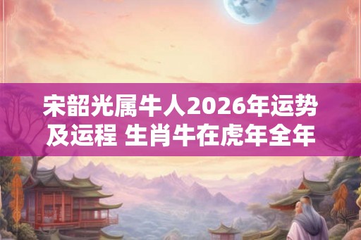 宋韶光属牛人2026年运势及运程 生肖牛在虎年全年每月运势如何 宋韶光属牛人2026年运势及运程 生肖牛在虎年全年每月运势如何