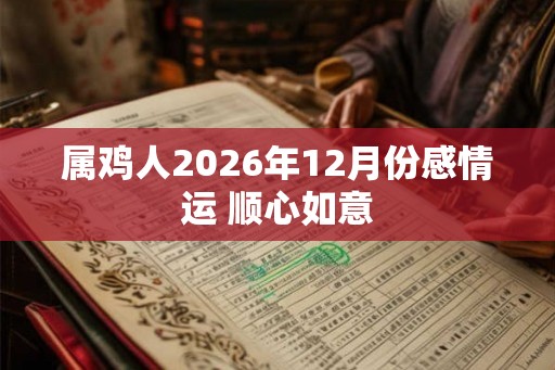 属鸡人2026年12月份感情运 顺心如意
