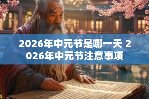 2026年中元节是哪一天 2026年中元节注意事项