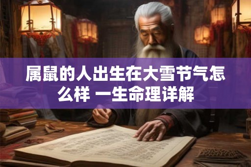 属鼠的人出生在大雪节气怎么样 一生命理详解