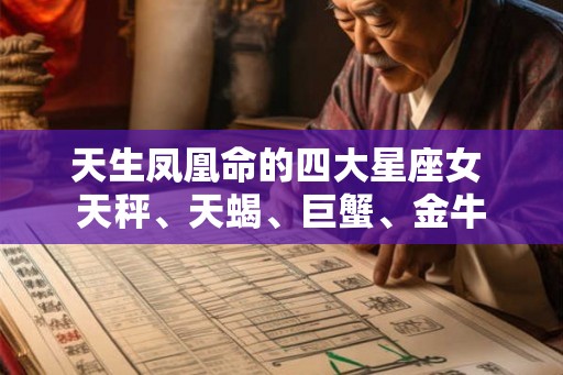 天生凤凰命的四大星座女 天秤、天蝎、巨蟹、金牛