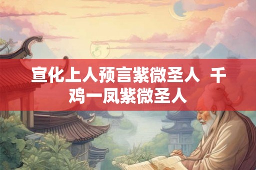 宣化上人预言紫微圣人  千鸡一凤紫微圣人