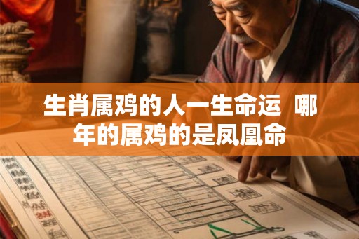 生肖属鸡的人一生命运  哪年的属鸡的是凤凰命