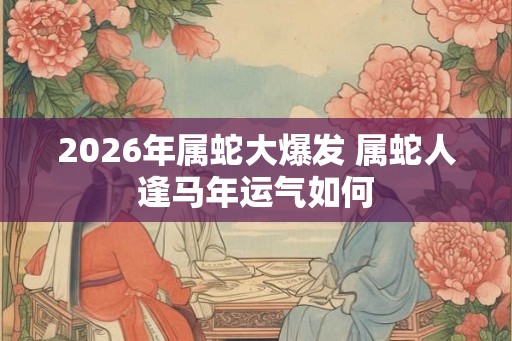 2026年属蛇大爆发 属蛇人逢马年运气如何