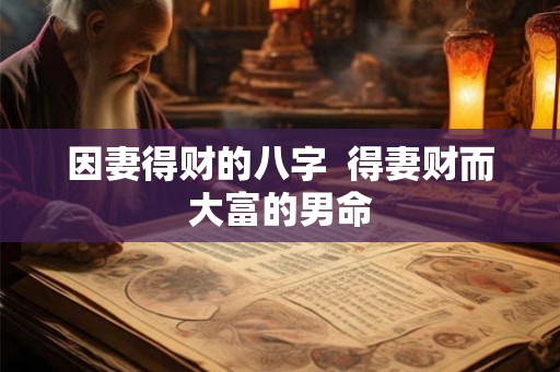因妻得财的八字  得妻财而大富的男命