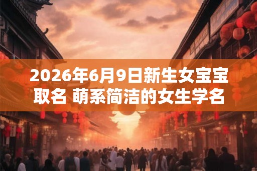 2026年6月9日新生女宝宝取名 萌系简洁的女生学名