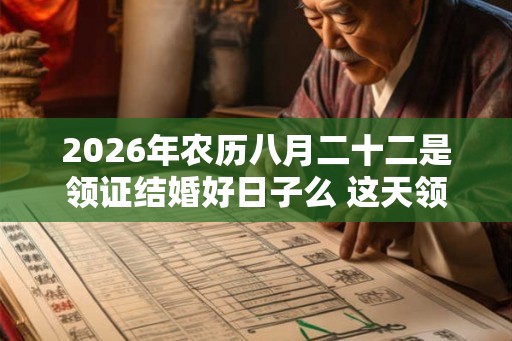 2026年农历八月二十二是领证结婚好日子么 这天领结婚证好不好