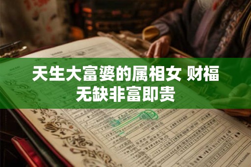天生大富婆的属相女 财福无缺非富即贵