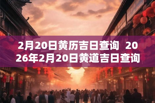 2月20日黄历吉日查询  2026年2月20日黄道吉日查询