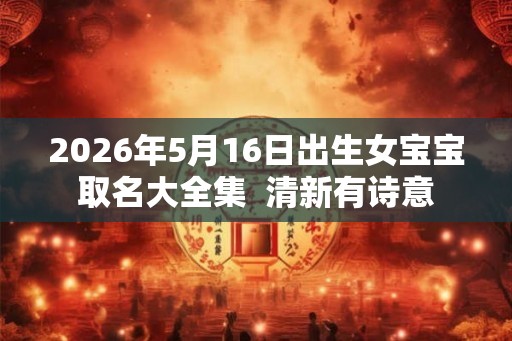 2026年5月16日出生女宝宝取名大全集  清新有诗意