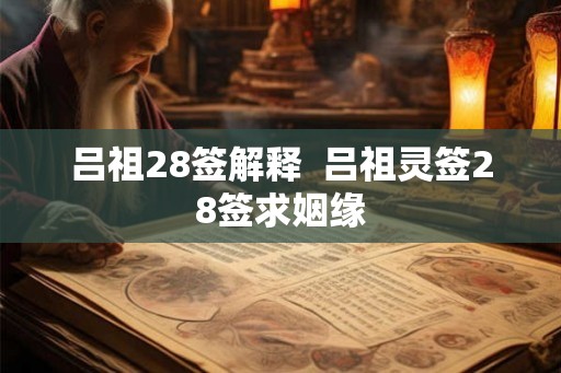 吕祖28签解释  吕祖灵签28签求姻缘