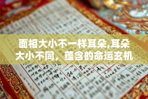 面相大小不一样耳朵,耳朵大小不同，蕴含的命运玄机！