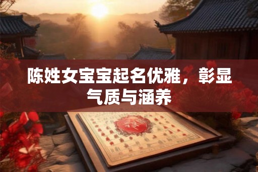 陈姓女宝宝起名优雅，彰显气质与涵养