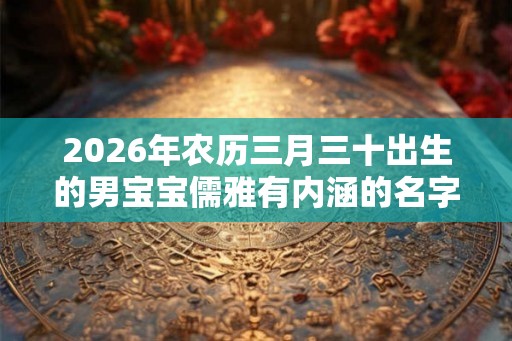 2026年农历三月三十出生的男宝宝儒雅有内涵的名字推荐