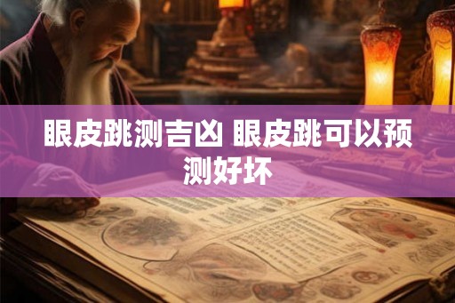 眼皮跳测吉凶 眼皮跳可以预测好坏 眼皮跳测吉凶 眼皮跳可以预测好坏