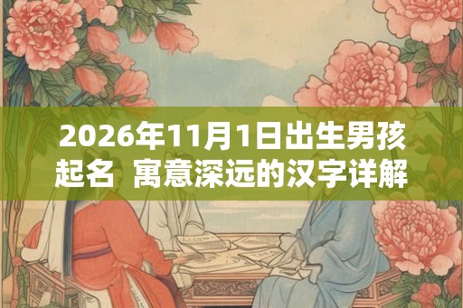 2026年11月1日出生男孩起名  寓意深远的汉字详解