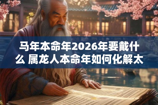 马年本命年2026年要戴什么 属龙人本命年如何化解太岁