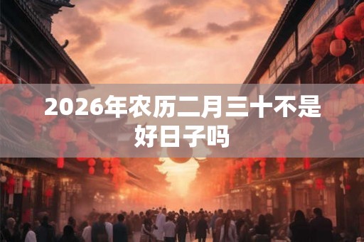 2026年农历二月三十不是好日子吗