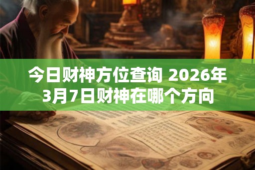 今日财神方位查询 2026年3月7日财神在哪个方向