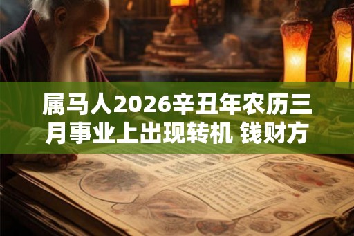 属马人2026辛丑年农历三月事业上出现转机 钱财方面小心骗局
