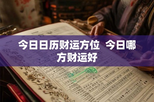 今日日历财运方位  今日哪方财运好