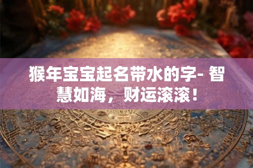 猴年宝宝起名带水的字- 智慧如海，财运滚滚！