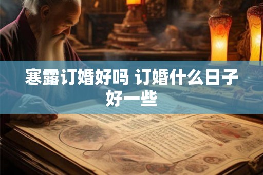 寒露订婚好吗 订婚什么日子好一些 寒露订婚好吗 订婚什么日子好一些
