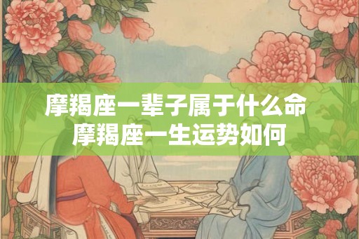 摩羯座一辈子属于什么命 摩羯座一生运势如何