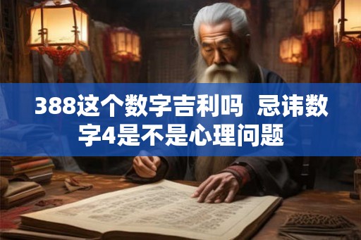 388这个数字吉利吗  忌讳数字4是不是心理问题