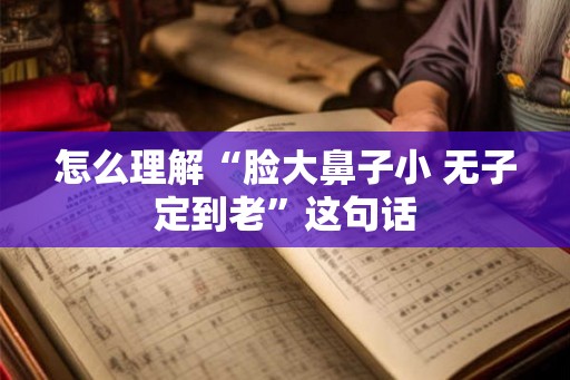 怎么理解“脸大鼻子小 无子定到老”这句话