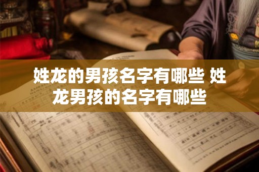 姓龙的男孩名字有哪些 姓龙男孩的名字有哪些 姓龙的男孩名字有哪些 姓龙男孩的名字有哪些