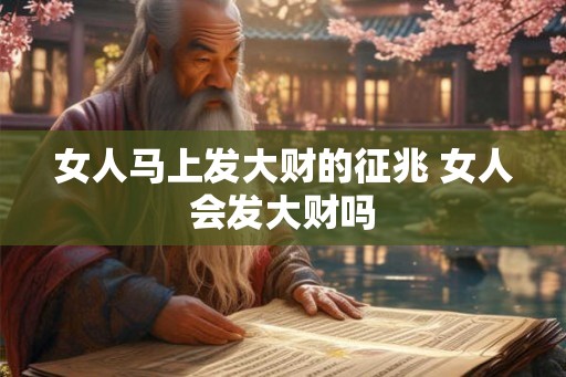 女人马上发大财的征兆 女人会发大财吗